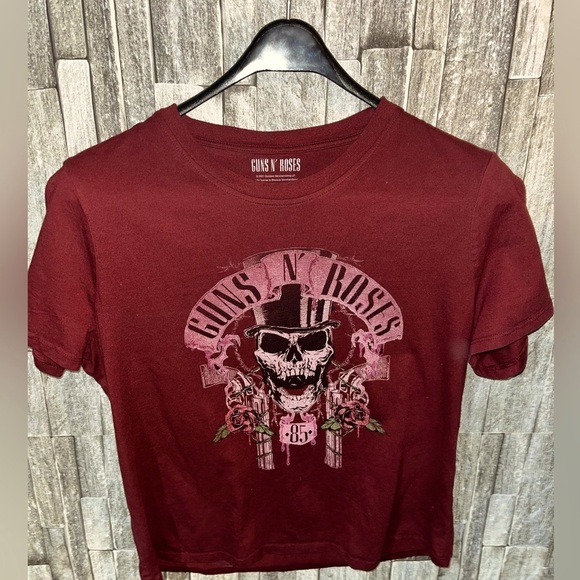 Guns N' Roses Maroon Fitted Graphic T-Shirt - Picture 1 of 2